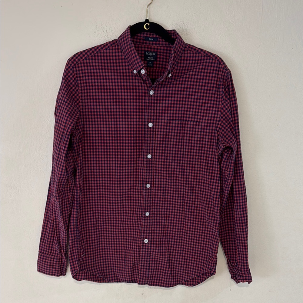 J. Crew Red and Blue Checkered Casual Shirt